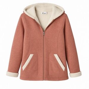 Denim & Co Sherpa-Lined Zip Jacket – XS – Rose Pink